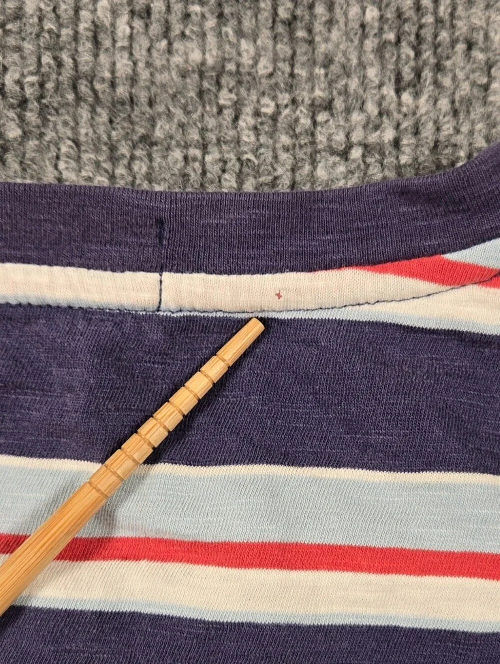 Polo by‎ Ralph Lauren Classic Fit Striped Pocket T-Shirt Anchor Logo Navy M